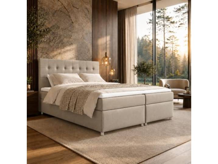 Best For Home Trinity K-6 Boxspringbett 200x200 mit Topper und Bettkästen