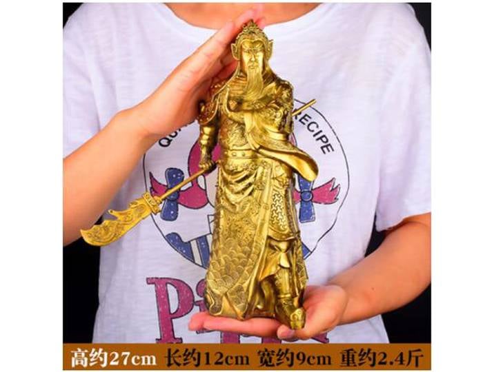 27 CM bureau maison boutique efficace Protection argent dessin dieu martial de la richesse guan gong Guandi FENG SHUI statue en laiton