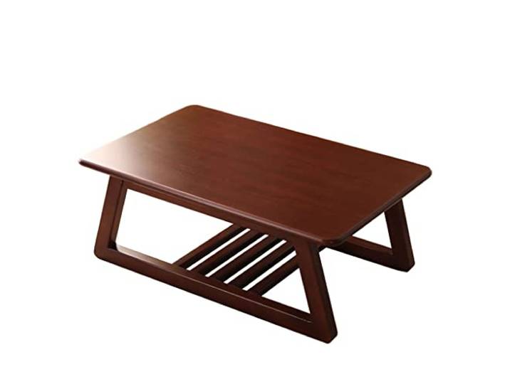 Moderner niedriger Couchtisch aus Holz mit robuster Konstruktion und Glatten Kanten for den Einsatz im Wohnzimmer, Balkon, Büro(70x45cm)