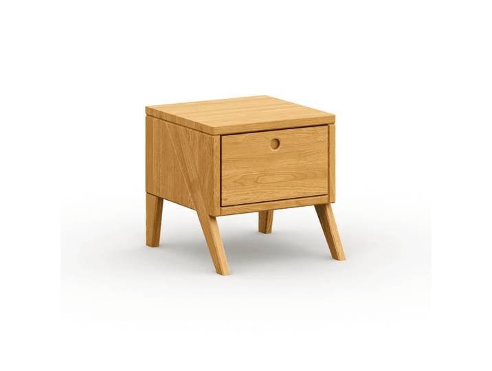 Naturwohnen Nachttisch Massivholz 40x40x46cm Eiche natur geölt Serie Vireo Schublade mit Soft Close mit bioola® nature veredelt