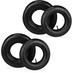 Relaxdays Schubkarrenrad Set mit Schlauch 4.00-6" Schwarz