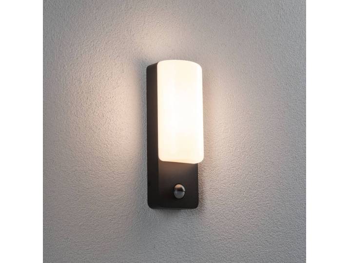 Paulmann Außenwandleuchte mit Bewegungsmelder Bonnie, schwarz, Aluminium