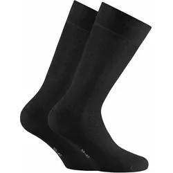 Rohner Basic Unisex Socken, 2er Pack - Bambus, Kurzsocken Schwarz / 35-38
