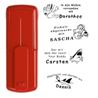 Smart-stamp - Größe: 38 x 14 mm - Farbe: Vollton-Rot