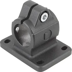 ROHRVERBINDER MIT FLANSCH FÜR LINEAREINHEIT FORM:A, TYP=18, ALUMINIUM SCHWARZ PULVERBESCHICHTET, KOMP:STAHL