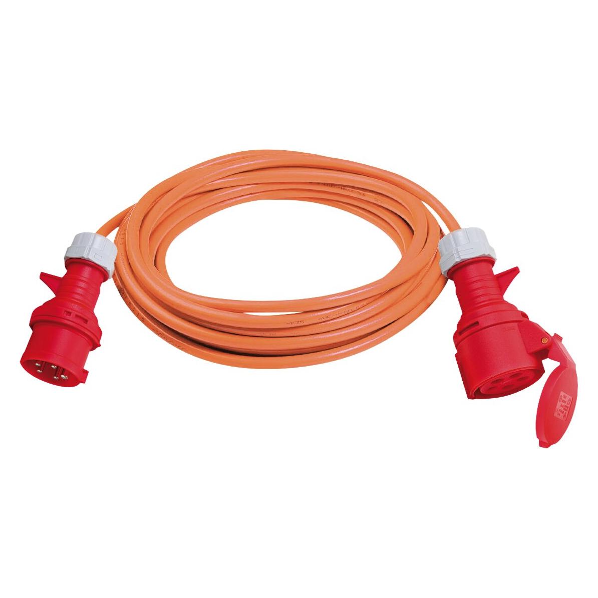 Brennenstuhl CEE Verlängerungskabel (PUR-Kabel), CEE-Kupplung und CEE-Stecker 400V/16A, Kabel 5m H07 (5 m, CEE 16/5) (1161940505)