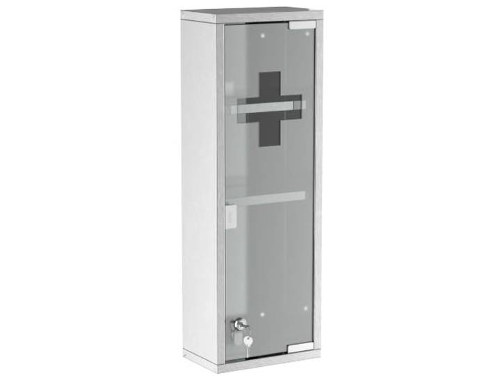 kleankin Medizinschrank Abschließbar 3 Fächer 20 x 12 x 58 cm Silber