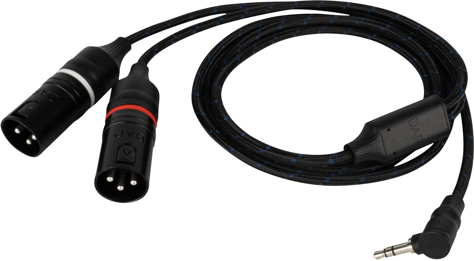 DAP Audio Fl117 – Stereo-90°-Miniklinkenstecker (Stecker) Auf 2 Galvanisch Getrennte Xlr/m 3p, 0,75