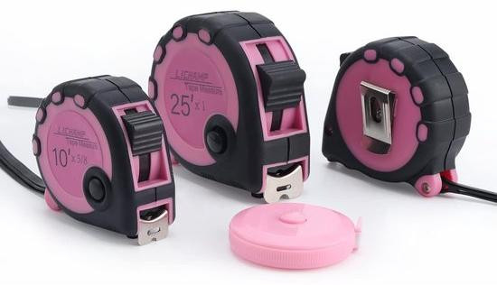 Meetlint Set Roze - 4 Stuks Rolmaat & Flexibel Meetlint in 3 Maten (3m, 5m, 7.5m)