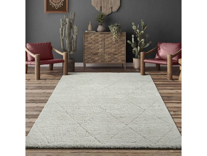 Teppich THE CARPET Bahar Shaggy , beige (creme), B:140cm H:30mm L:200cm, Polypropylen, Teppiche, Teppich