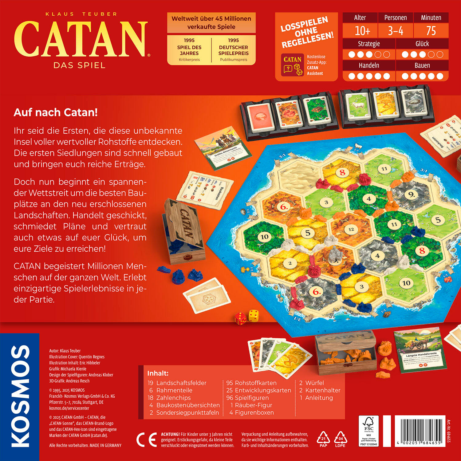 Spiel KOSMOS "CATAN Das Spiel", bunt, Spiele, Kinder, Spiel, Made in Germany