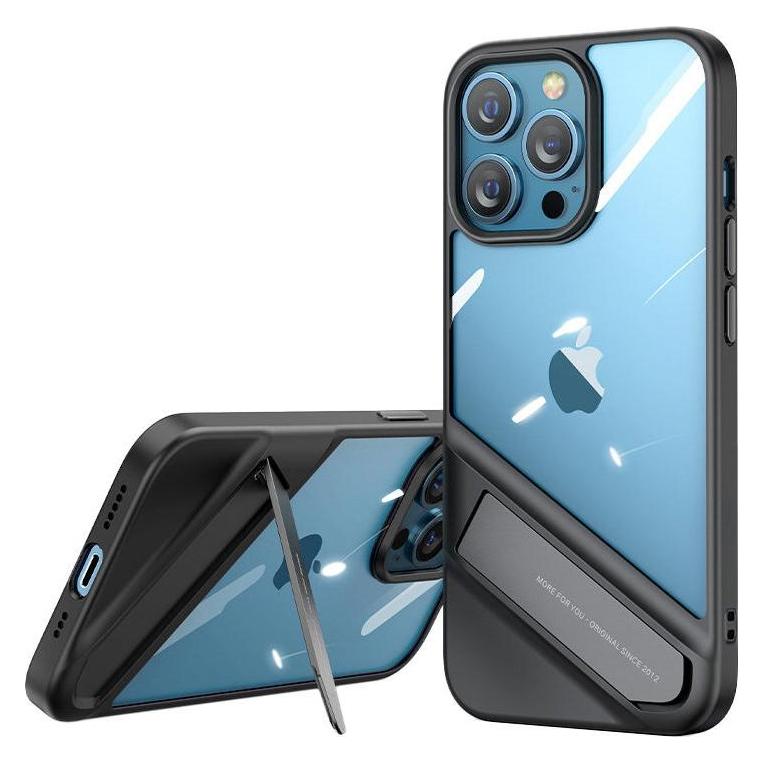 Ugreen Fusion Kickstand Case iPhone 13 Pro Hard Cover with Gel Frame and Stand black (90153) (Apple iPhone 13 Pro) (90153-ugreen)