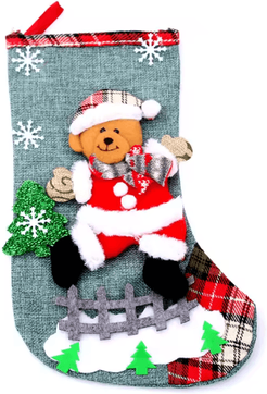Inspire Picks Mini Christmas Stocking Ornament Cute Holiday Candy Bag & Tree Decoration bear