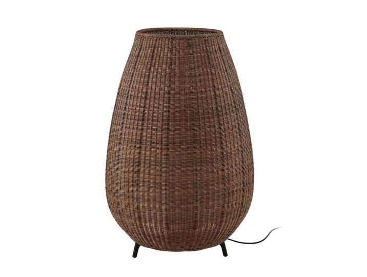BOVER lampadaire extérieur AMPHORA 02 (Rotin brun, bulbes non inclus - Aluminium, polyéthylène, fibre synthétique)