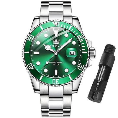OLEVS Herren Quarzuhren Top-Marke Luxus Business Wasserdicht Leuchtendes großes Zifferblatt Herren Armbanduhren Sport Edelstahl Uhr