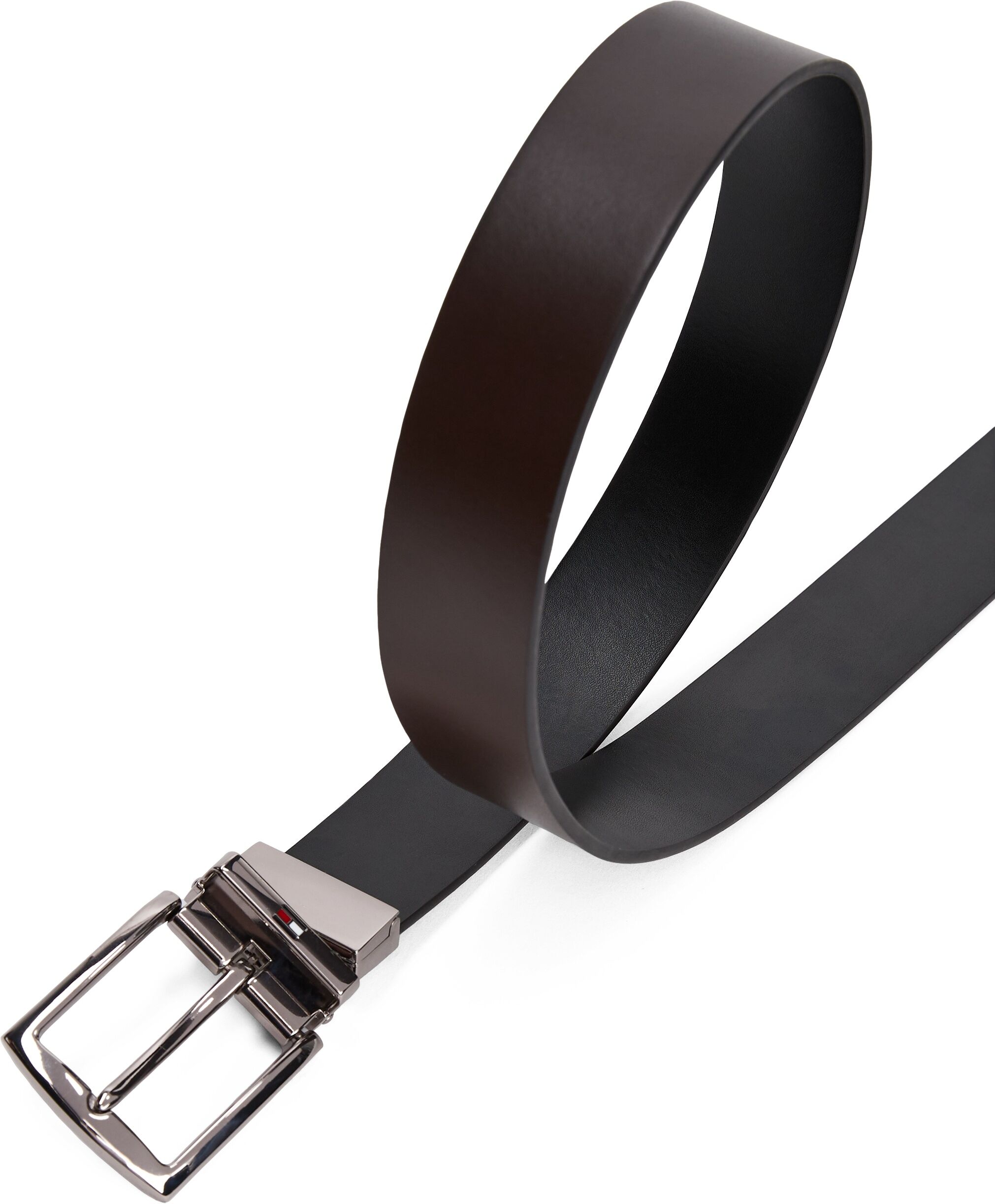 Wendegürtel TOMMY HILFIGER "DENTON 3.5 cm breit", Herren, Gr. 105, braun (testa di moro, schwarz), Rindsleder, Gürtel Wendegürtel testa di moro, schwarz 105