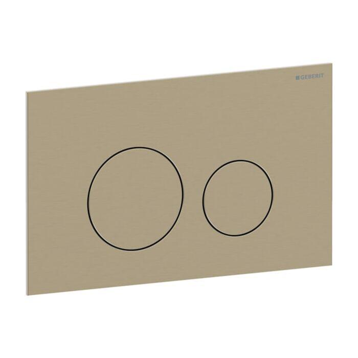 Geberit Sigma 40 Round Betätigungsplatte 115628QF1 Round, messingfarben / gebürstet, easy-to-clean-beschichtet, für 2-Mengen-Spülung, Round