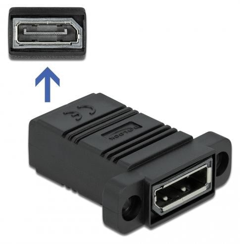 Delock DisplayPort Adapter Systeem 45, recht, Zwart