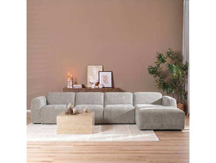 Bronx71 Ecksofa Maine XL Stoff taupe rechts