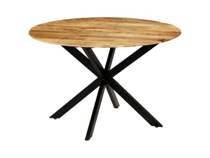 GHVBNMF Esstisch Massivholz Mangoholz Rund 120x77cm Industrial Küchentisch Runder Holztisch mit einzigartiger Naturmaserung und robustem Stahlgestell für Esszimmer und Küche.