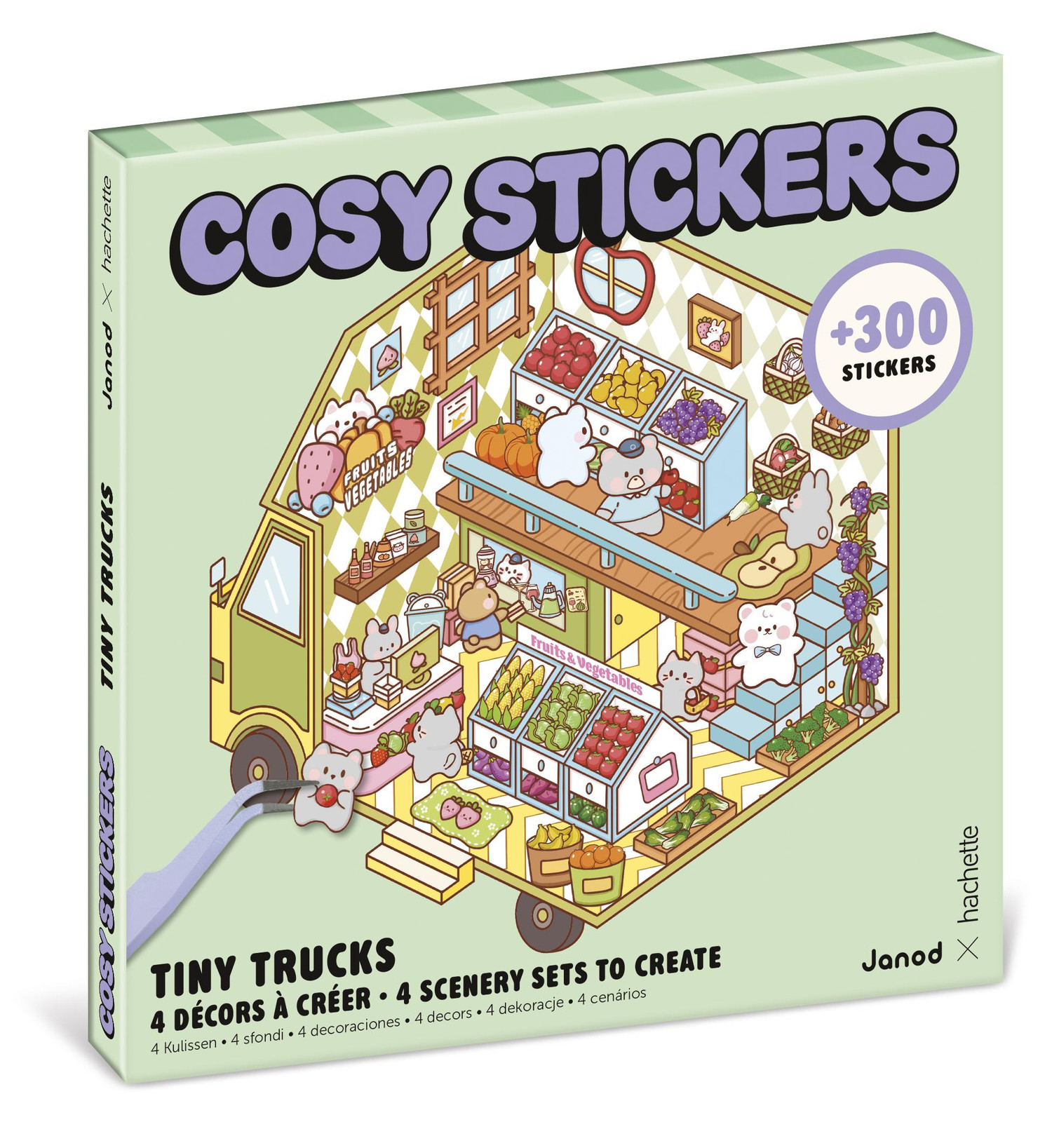 Janod Cosy stickers Kleine vrachtwagens