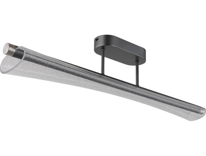 Plafonnier LED\, anthracite mat\, bulles d'air en acrylique\, L 81 cm