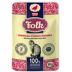 FOLK Staropolska Katzen-Nassfutter – Köstliche Wachtel, Beutel à 85g
