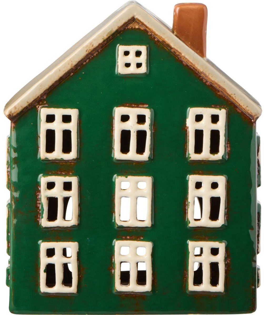Ib Laursen Keramieken Huisje Groen Waxinelichthouder