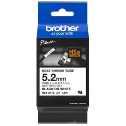 Brother HSE-211E Etiketten erstellendes Band Schwarz auf weiss