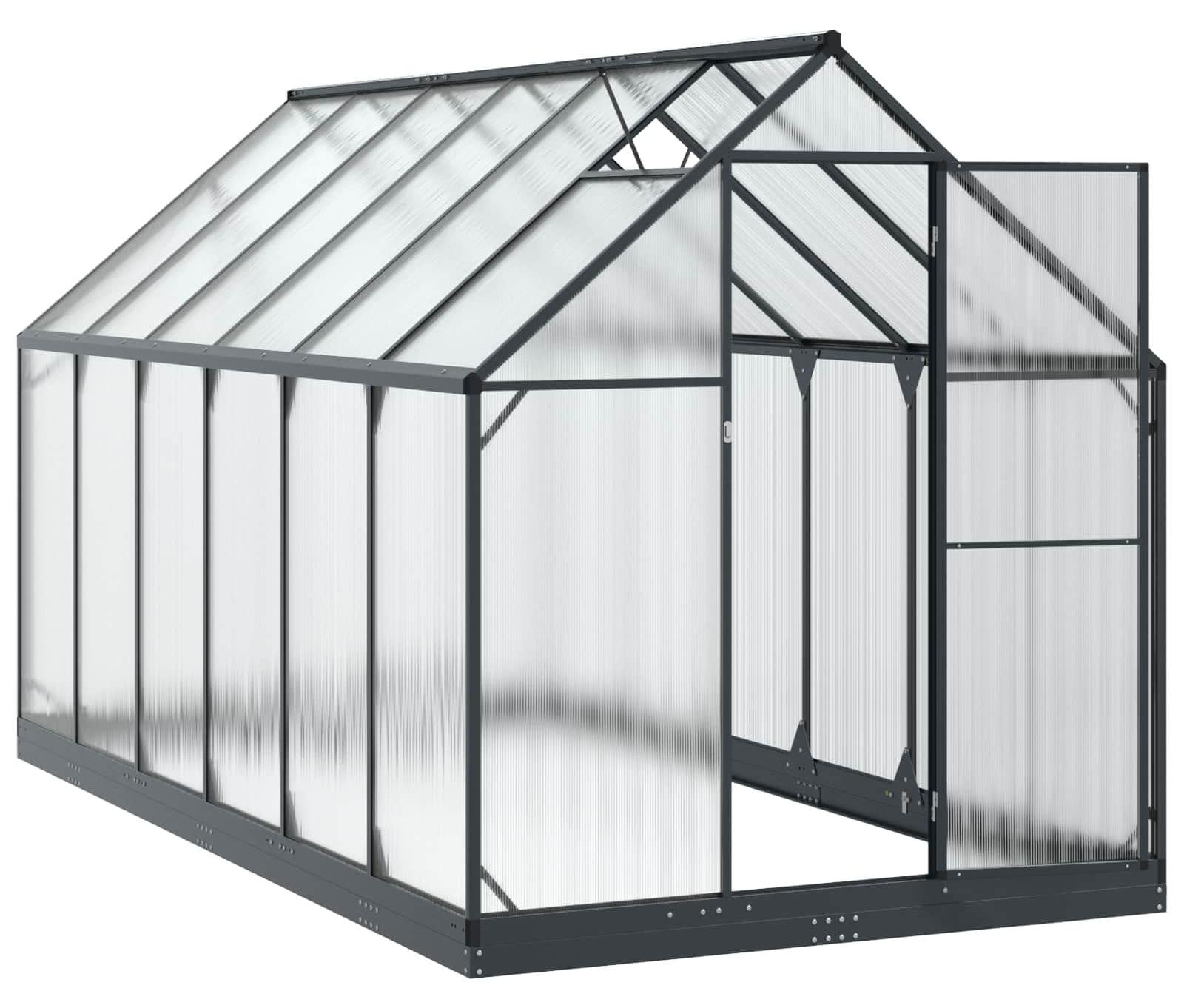 Syfax Tuinserre met deur, Antraciet, B: 363,5 cm, D: 183,5 cm, H: 207 cm