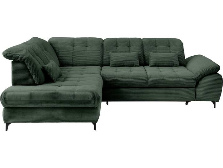 OTTO home Ecksofa Delphino modern & bequem, Multifunktionen: Bettfunktion, 288cm, zwei verschiedene Fußfarben wählbar