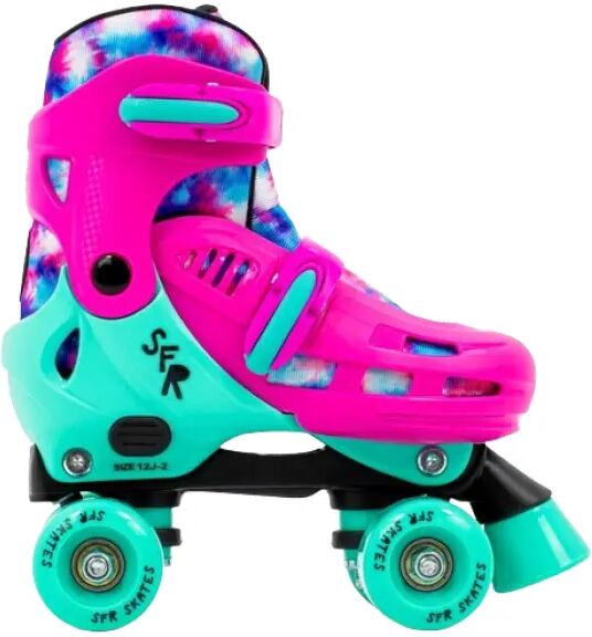 Girls Roller Skates SFR Hurricane IV Adjustable (Tie Dye - 12C-2)  - Pink;Teal;Blue - Size: 12C-2 UK