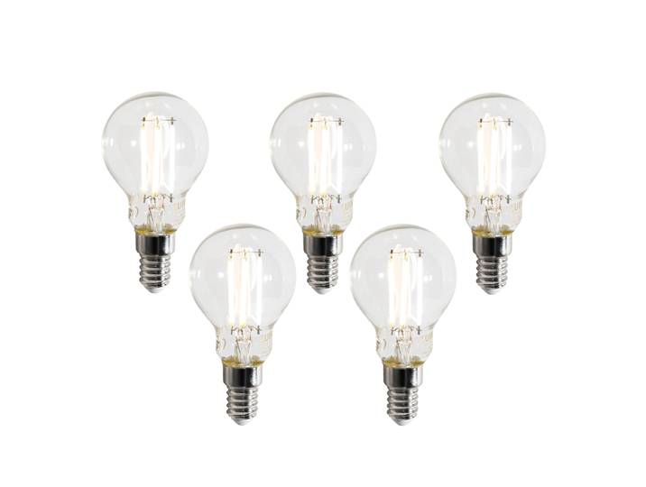 Lot de 5 ampoules LED intelligentes E14 P45 transparentes 4,2W