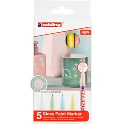 edding Glanzlackmarker, Pastell, 5 Stifte
