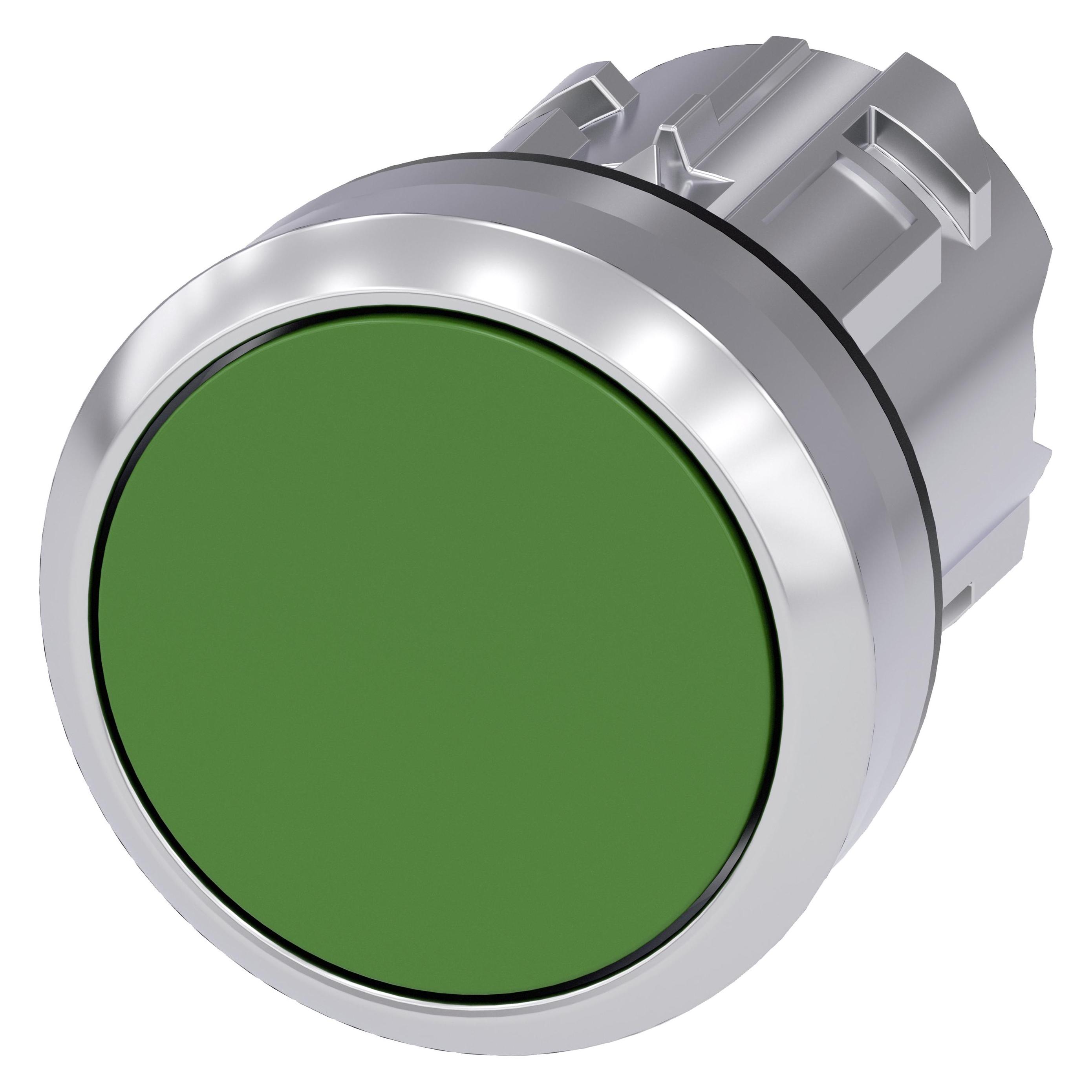 Siemens Pushbutton, 22mm, round, green (3SU1050-0AB40-0AA0)