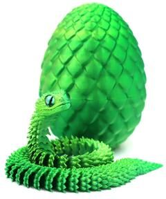 Inspired Living 3D Printed Articulated Snake Egg Rotating 3D Printed Snake Fidget & Anime Desk Decor 2