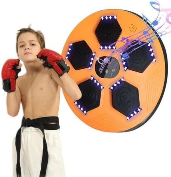 Unyqoos Boxmaschine mit Bluetooth - Trainingsgerät für Erwachsene, 40 x 40 x 6,5 cm, 1,7 kg, Orange, 8 Modi, LED-Display, USB-Akku 2000 mAh