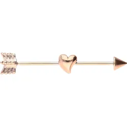 Chirurgenstahl Industrial Ohrpiercing PFEIL + HERZ