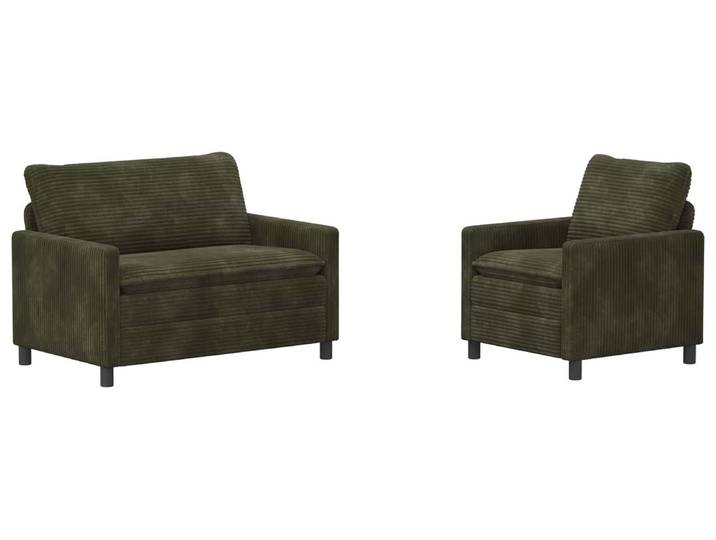 Ensemble de canapés vidaXL\, 2 pièces\, vert\, polyester