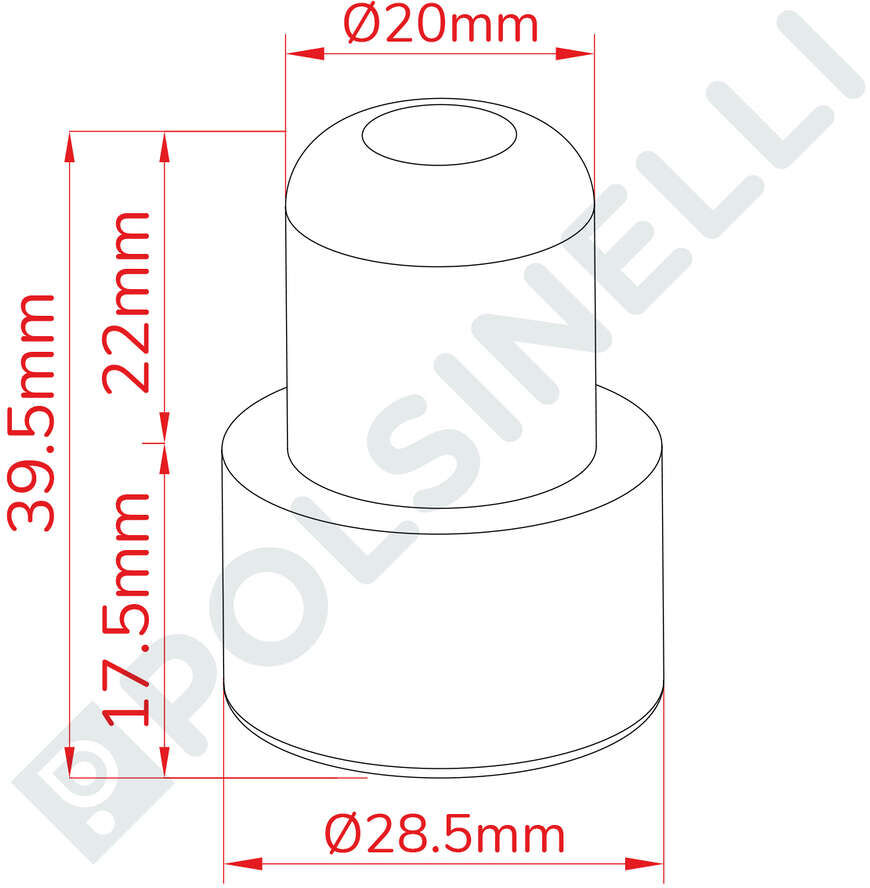 Polsinelli Bouchon champignon synthétique ⌀20 (100 pcs)