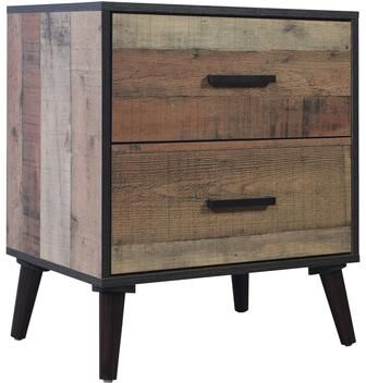 CraftPorch Rustic Elegant 2-Drawers Wooden Nightstand