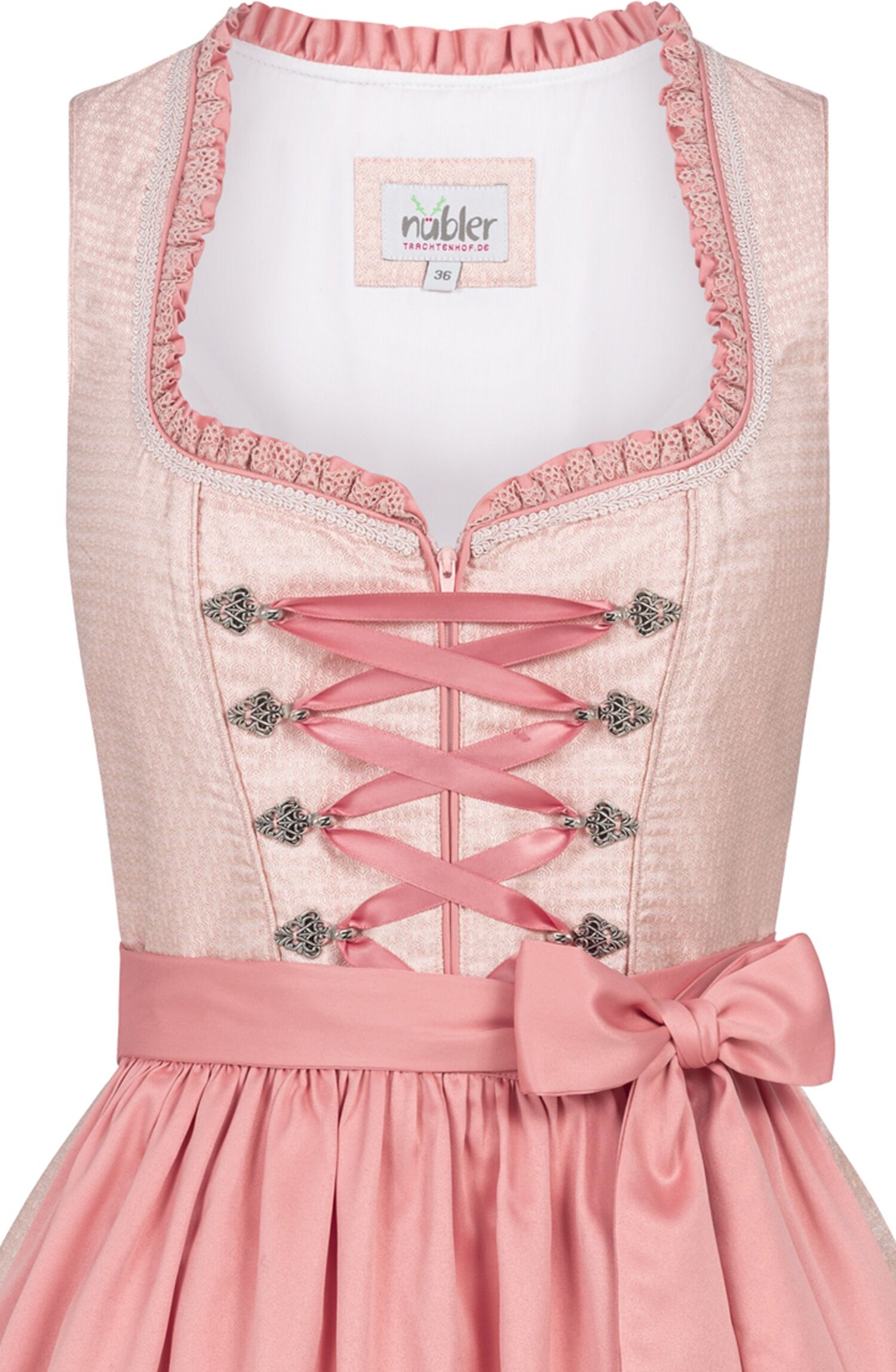 Dirndl NÜBLER "Dirndl midi Lisa", Damen, Gr. 34, EURO, orange, Obermaterial: 100% Polyester PES., Kleider Dirndl