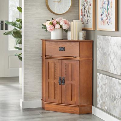 Simple Living Mission Wood Corner Cabinet