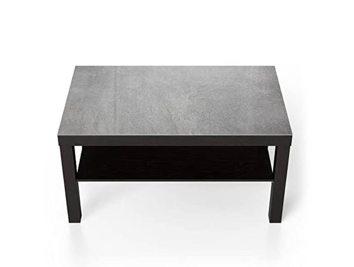 DEQORI Glastisch schwarz groß 90x50 cm Motiv Verputzte Steinmauer ausgefallener Beistelltisch aus Glas Hochglanz Couchtisch fürs Wohnzimmer moderner Couch Tisch mit Design