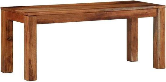 Holzbank 110 cm Schwarz Rahmen Massives Akazienholz