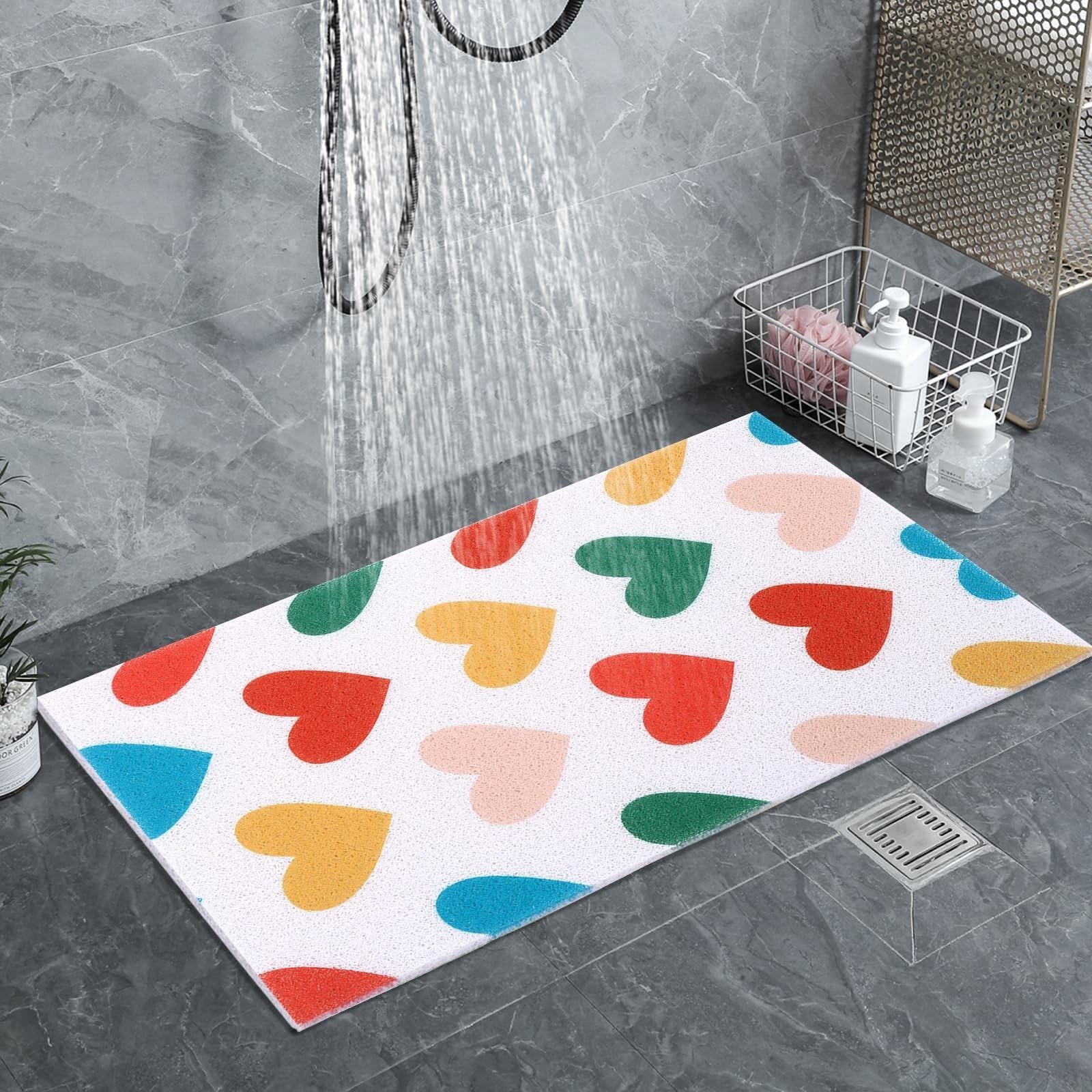 Merkloze antislip douchematt - Zachte PVC loofah douchemat voor de badkamer