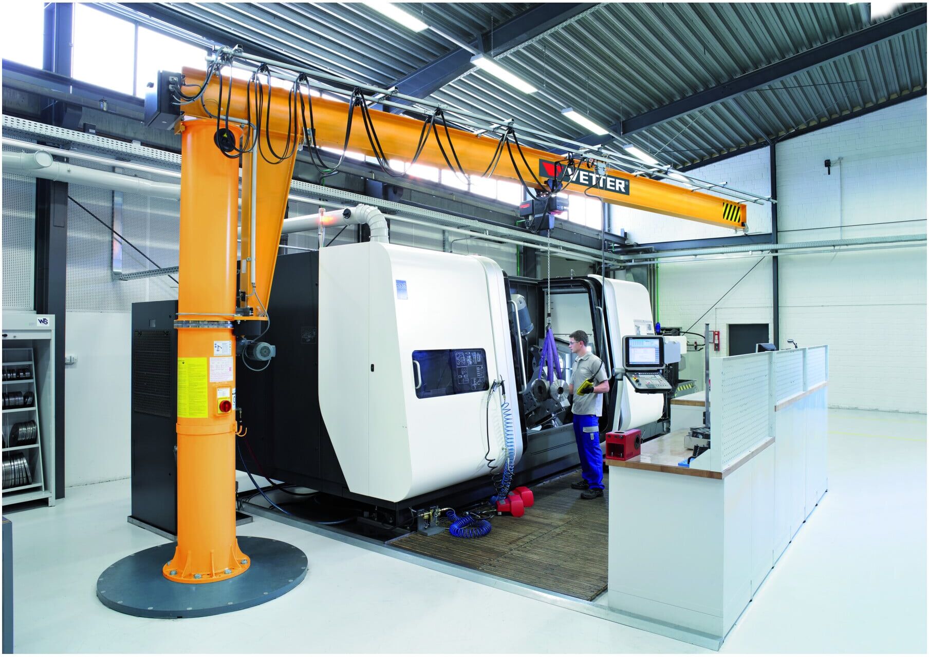 Vetter Säulenschwenkkran MEISTER Verbundanker-System Elektrokettenzug 125kg, 5,0m ; VETTER Krantechnik (M1,25-5,0+VAS2+SiXX1F-HF)