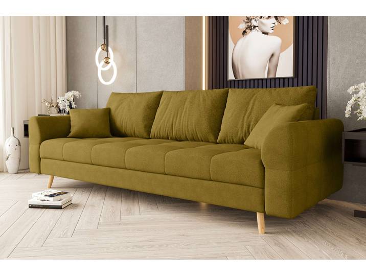 Bello 3-Sitzer Sofa Velours ELEMENT Gelb