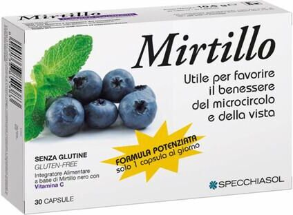 Specchiasol Mirtillo Formula Potenziata Integratore Vista e Microcircolo 30 Capsule