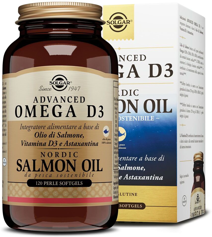SOLGAR IT. MULTINUTRIENT SpA Solgar, Advanced Omega D3, 120 Perle Softgel